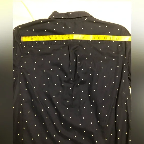 St. John’s Bay, XL, blue & white polka dot button up blouse - Picture 10 of 13